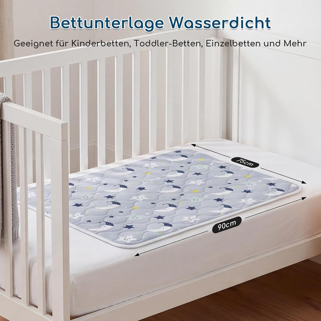 2er-Pack Bettunterlage Wasserdicht Kinder, Waschbar PIPI Unterlage Bett Kinder, Betteinlage Inkontin