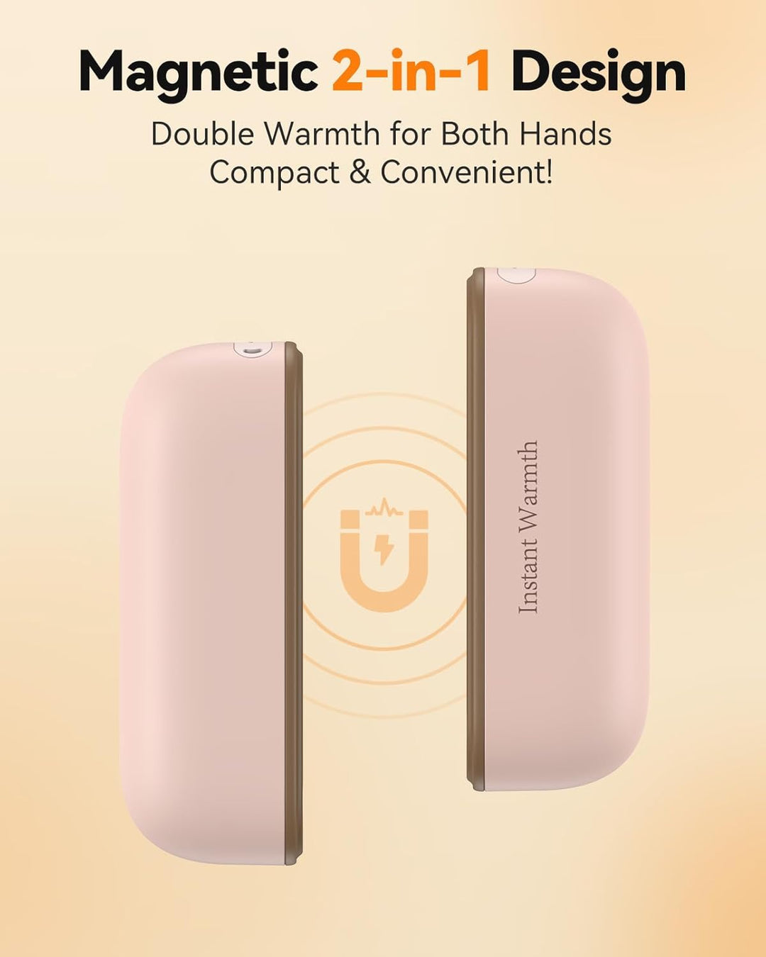 Handwärmer Elektrisch 2-in-1 Magnetisch,8000 mAh Langlebiger Akku, 3 Stufen Bis zu 60 °C, Wärme Sofo