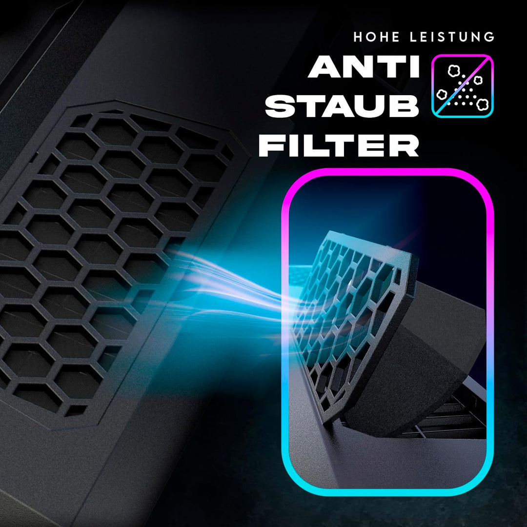 KLIM Mistral Laptop Kühler | Leistungsstarker Turbo-Ventilator (4500 U/min) | Gummiringdichtung für