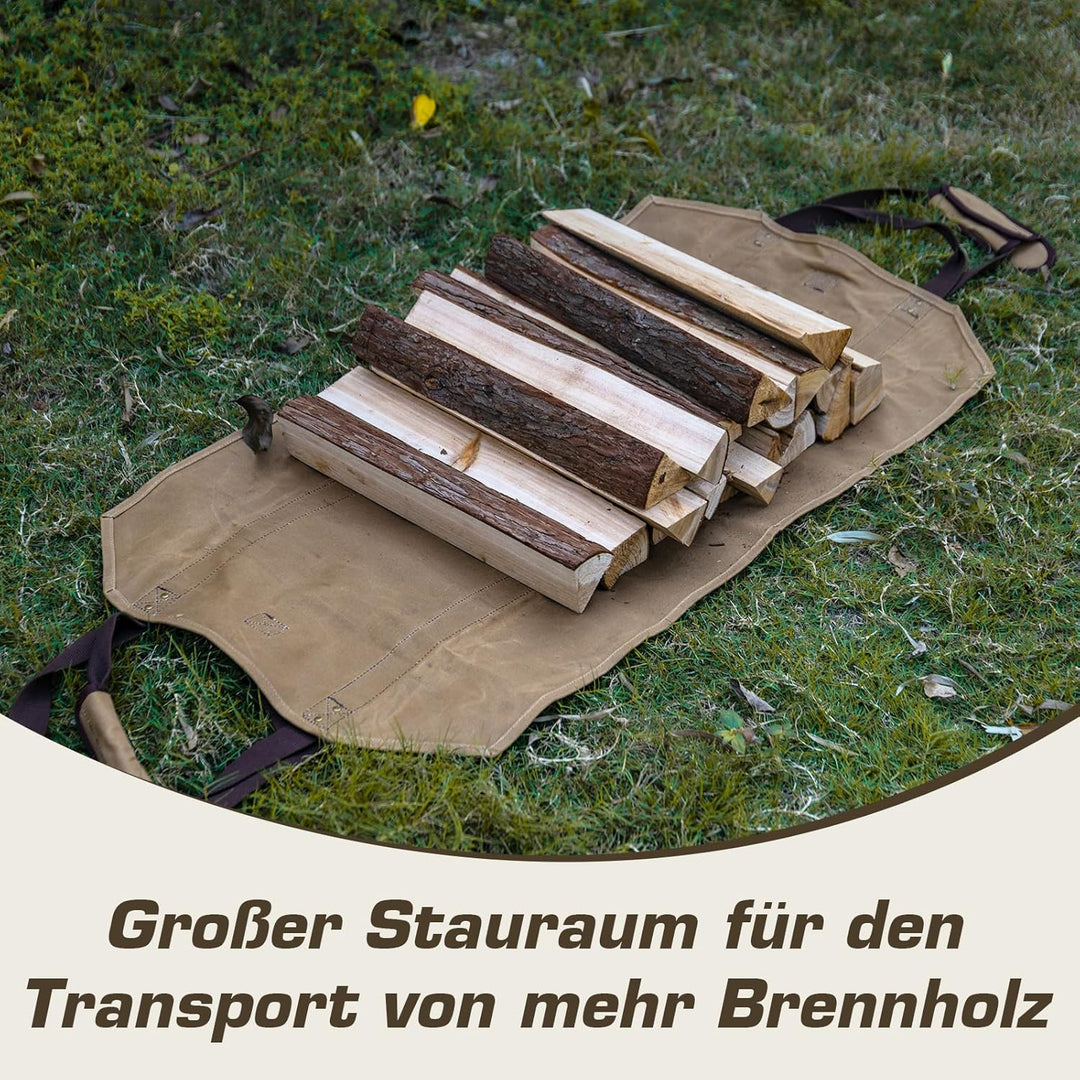 Goture Tragetasche für Holztragetasche aus gewachstem Canvas mit 1 Paar Handschuhen, wasserabweisend