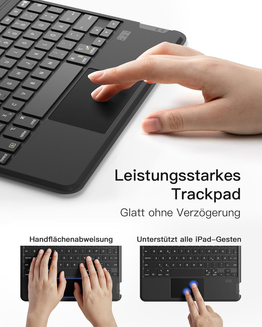 Inateck Tastatur Hülle für iPad Air 6 11 Zoll 2024,iPad Air 5/4 10.9 Zoll,iPad Pro 11 Zoll 4/3/2/1,H