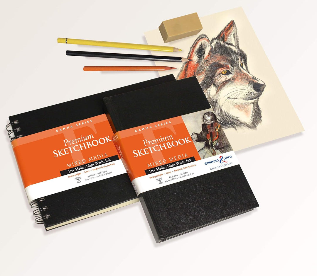 Stillman & Birn Gamma Series Hardbound Skizzenbuch, 10,2 x 15,2 cm, 150 g/m² (schwer), elfenbeinfarb