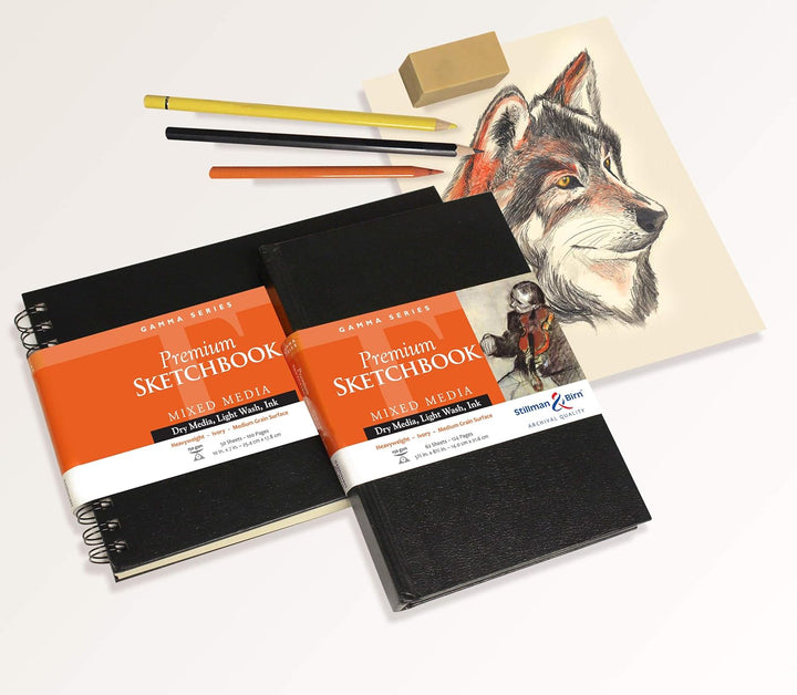 Stillman & Birn Gamma Series Hardbound Skizzenbuch, 10,2 x 15,2 cm, 150 g/m² (schwer), elfenbeinfarb