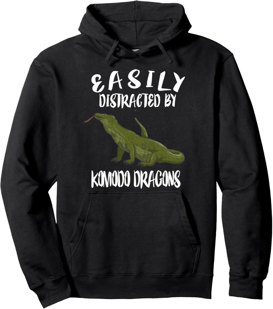 Easily Distracted By Komodo Dragons Pullover Hoodie