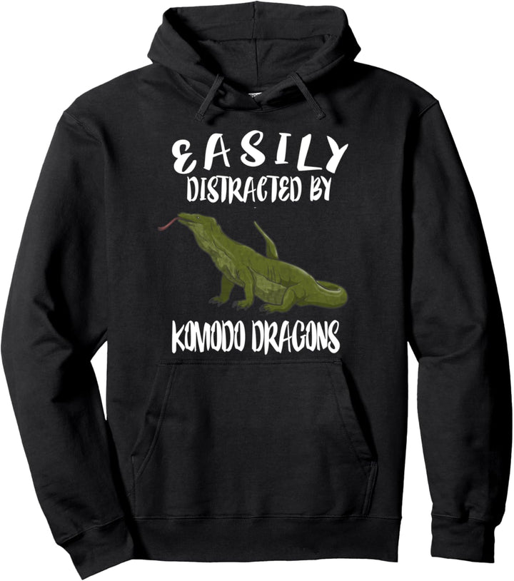 Easily Distracted By Komodo Dragons Pullover Hoodie