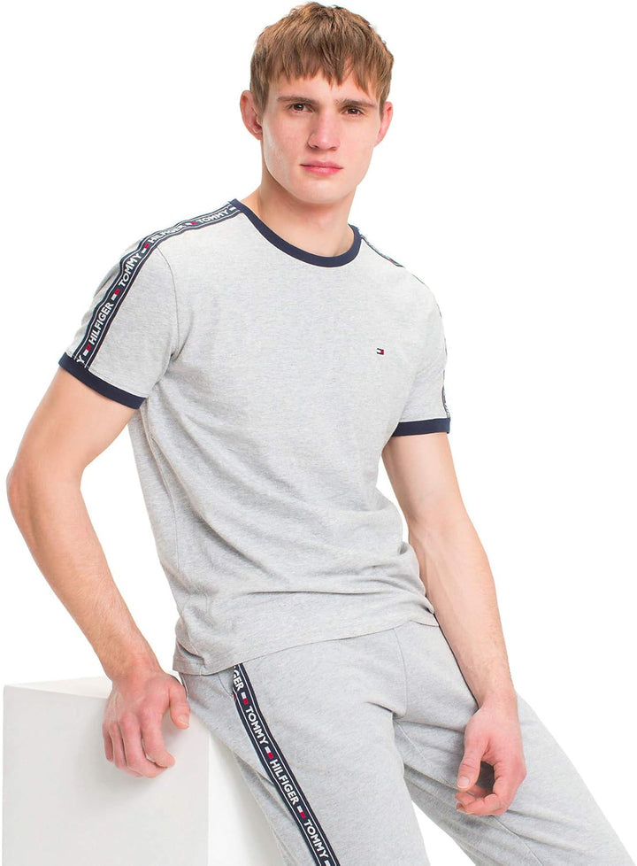 Tommy Hilfiger Herren T-Shirt Kurzarm Rundhalsausschnitt, Grau (Grey Heather)