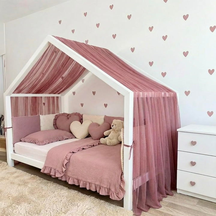 Baby Fancyroom Hausbett Himmel aus Tüll, Handgefertigt, Gekräuselt, Baldachin, Betthimmel für Kinder