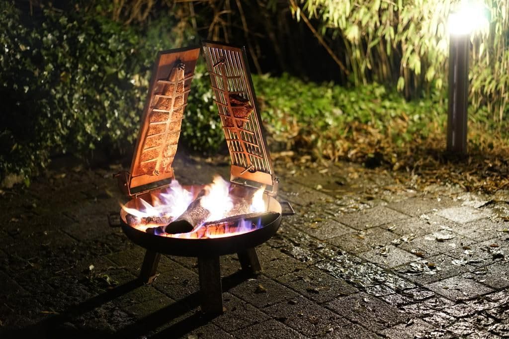 XXL Profi Flammlachsbrett ~ RASTVERSTELLUNG ~ Feuerschale Kugelgrill Flammlachs Flammlachsbretter (S
