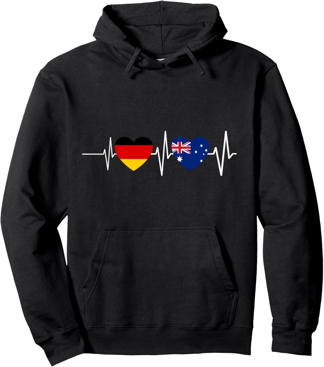 Australier Deutscher Herzschlag Deutschland Australien Pullover Hoodie
