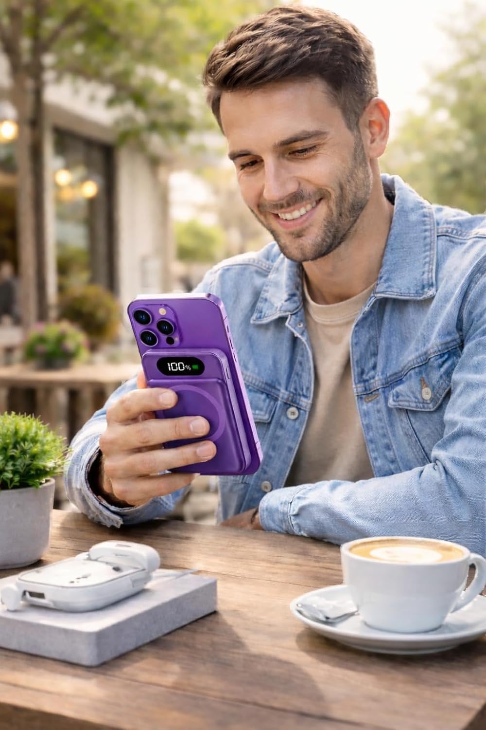 Magnetische Powerbank 10000mAh Mini 22.5W PD Schnellladen mit LED Display – kompatibel mit Samsung,