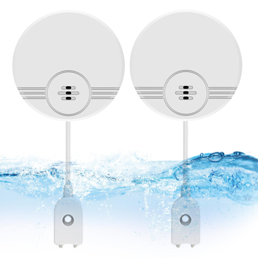 2er Pack Wassermelder: Wasseralarm, Wassersensor Wasserdetektor, 135 dB Wasserwächter Wasser Alarm,
