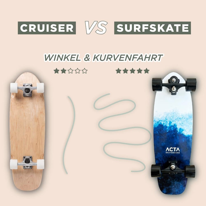 ACTA Surfskate Foam V2 31" - Ocean Surf-Skate Board aus Ahorn, 7-lagig, ideal für Anfänger &amp; Fortges