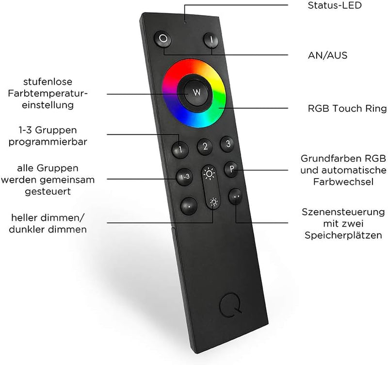 Paul Neuhaus Q-VITO LED Deckenleuchte, Works with Alexa - Smart Home, Fernbedienung CCT warmweiss –