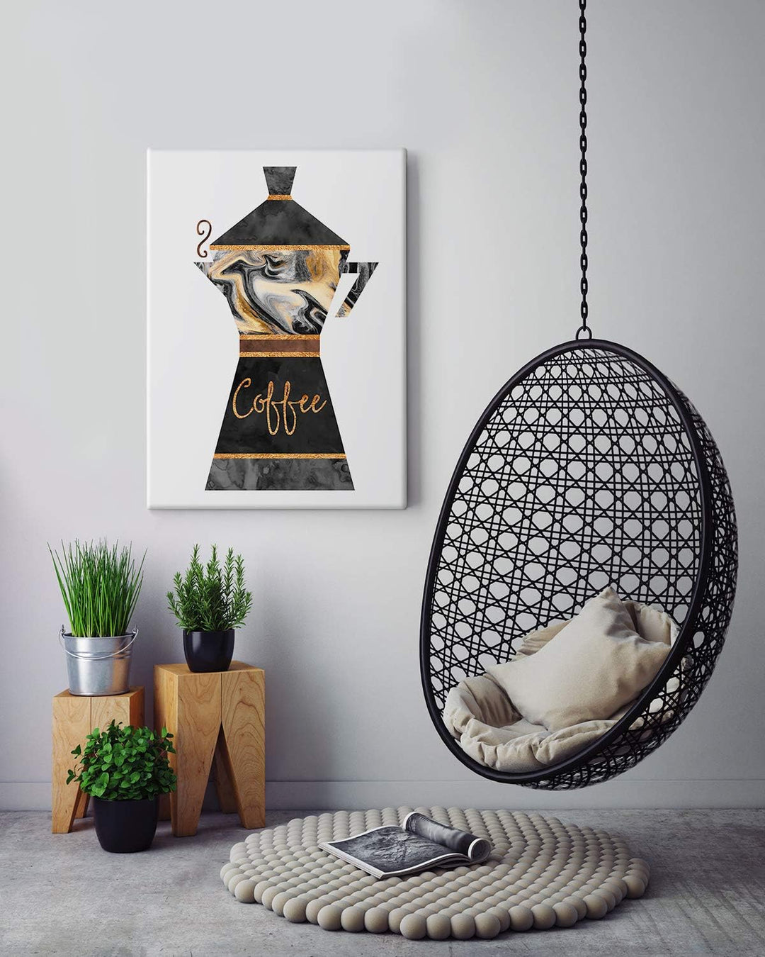 PICANOVA – Coffee 60x80cm – Premium Leinwanddruck – Kunstdruck Auf 2cm Holz-Keilrahmen Für Schlaf- U