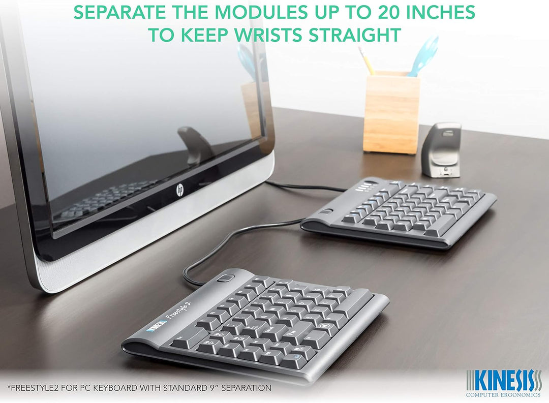 Kinesis KB800PBUS20 T34 Freestyle2 Tastatur US Layout QWERTY 50,8 cm (20 Zoll) schwarz