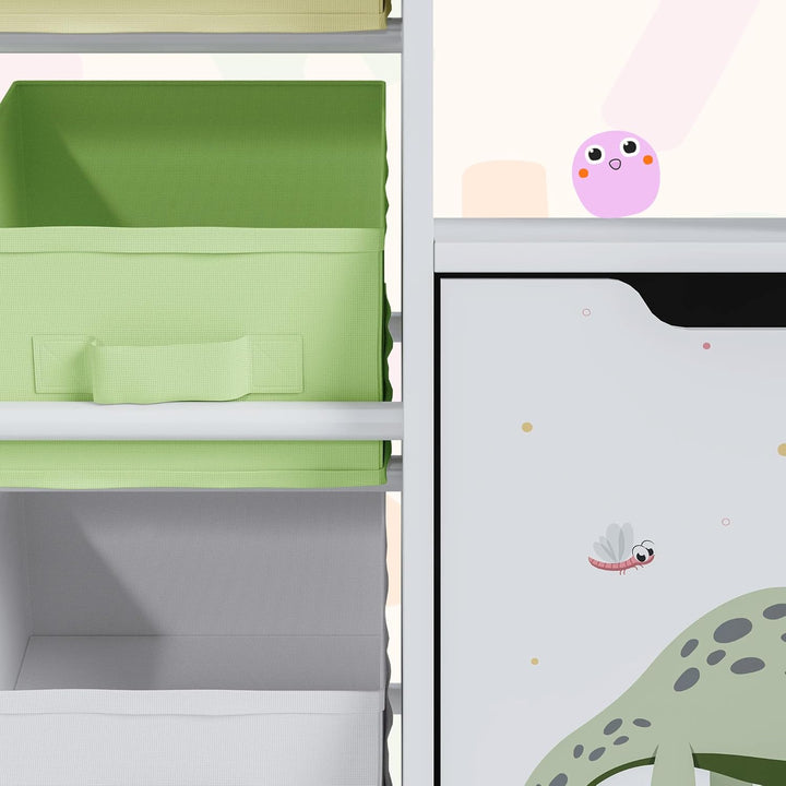[en.casa] Kinderregal Søndreland Bücherregal für Kinder mit 9 Aufbewahrungsboxen Spielzeugregal mit