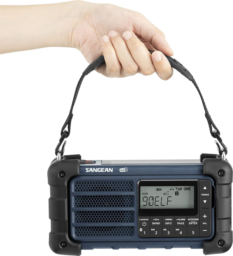 Sangean MMR-99 Outdoorradio DAB+, DAB, UKW Notfallradio, Bluetooth® Solarpanel, spritzwassergeschü m