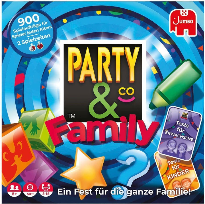 - Party & Co. Family Multi-Test-Brettspiel, 3 bis 15 Spieler, ab 8 Jahren, auf Deutsch