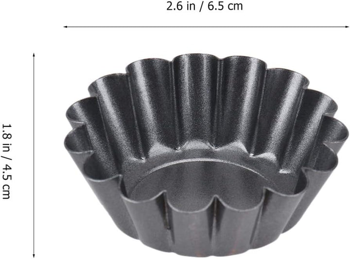 Bestonzon 12 St¨¹ck, rund, antihaftbeschichtet, f¨¹r Kuchen, Ei, Tarte, Zinn, kleine Kuchen, Pudding