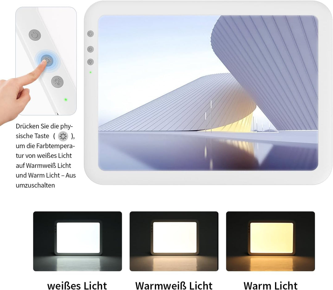 elice Wiederaufladbarer A3 Leuchttisch,8120Lux Super hell LED-Lichtpad mit 3500mAH Batterie,6 Dimmst