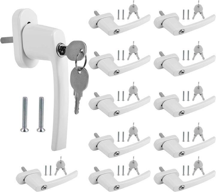 Sonnewelt 12 Stück Fenstergriff Aluminium,Abschliessbare Fenstergriffe,Sicherheits fenstergriff Fens