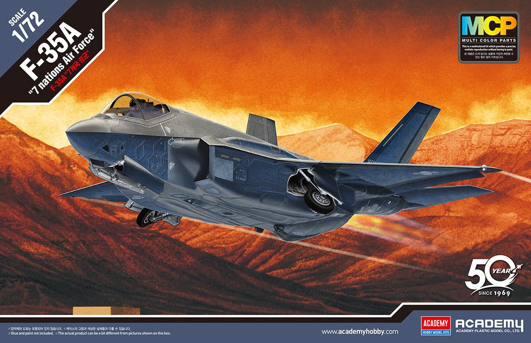 Academy ACA12561 Akademie 1:72-F-35A Seven Nation AF, Verschieden, Mittel