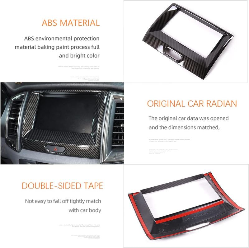 Carobon Glasfaser Stil ABS Navigation GPS Panel Dekoration Rahmen für Ford Ranger Everest Endeavor 2