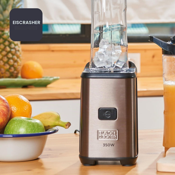 BLACK+DECKER BXJBA350E - Standmixer, Puls-Funktion, Gefäss aus Kunststoff mit 1,5 l, 4-schneidige Ed