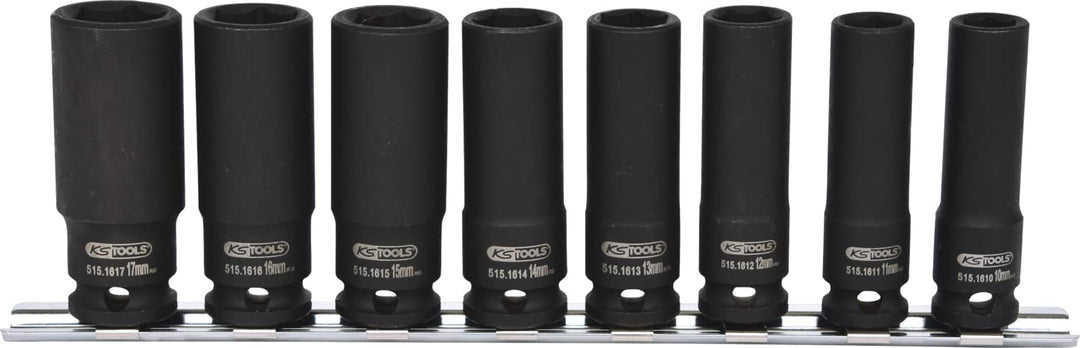 KS Tools 515.0648 3/8" Sechskant-Kraft-Stecknuss-Satz, lang, 8-tlg.