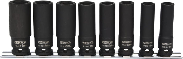 KS Tools 515.0648 3/8" Sechskant-Kraft-Stecknuss-Satz, lang, 8-tlg.