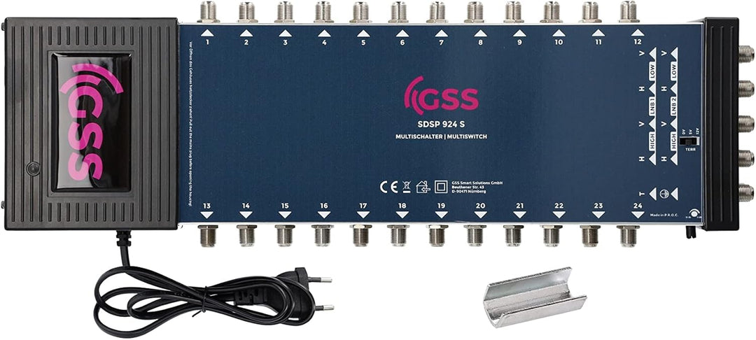 GSS Multischalter 9/24 für 2 Satelliten & 24 Teilnehmer inkl. Aufdrehhilfe - für 2 Quad oder 2 Quatt