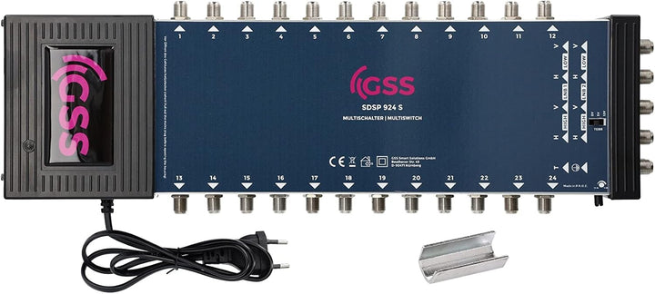 GSS Multischalter 9/24 für 2 Satelliten & 24 Teilnehmer inkl. Aufdrehhilfe - für 2 Quad oder 2 Quatt