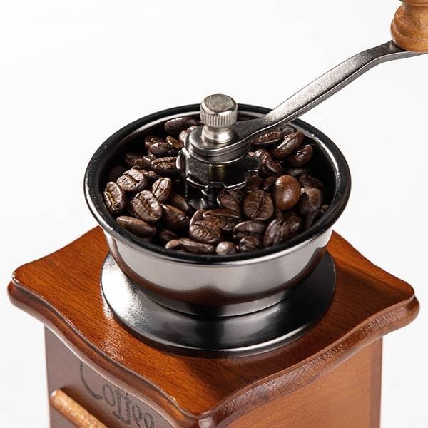 Manuelle Kaffeemühle mit, Mini-Kaffeemühle mit Handkurbel Aus im Vintage-Stil, Tragbar Espressomühle