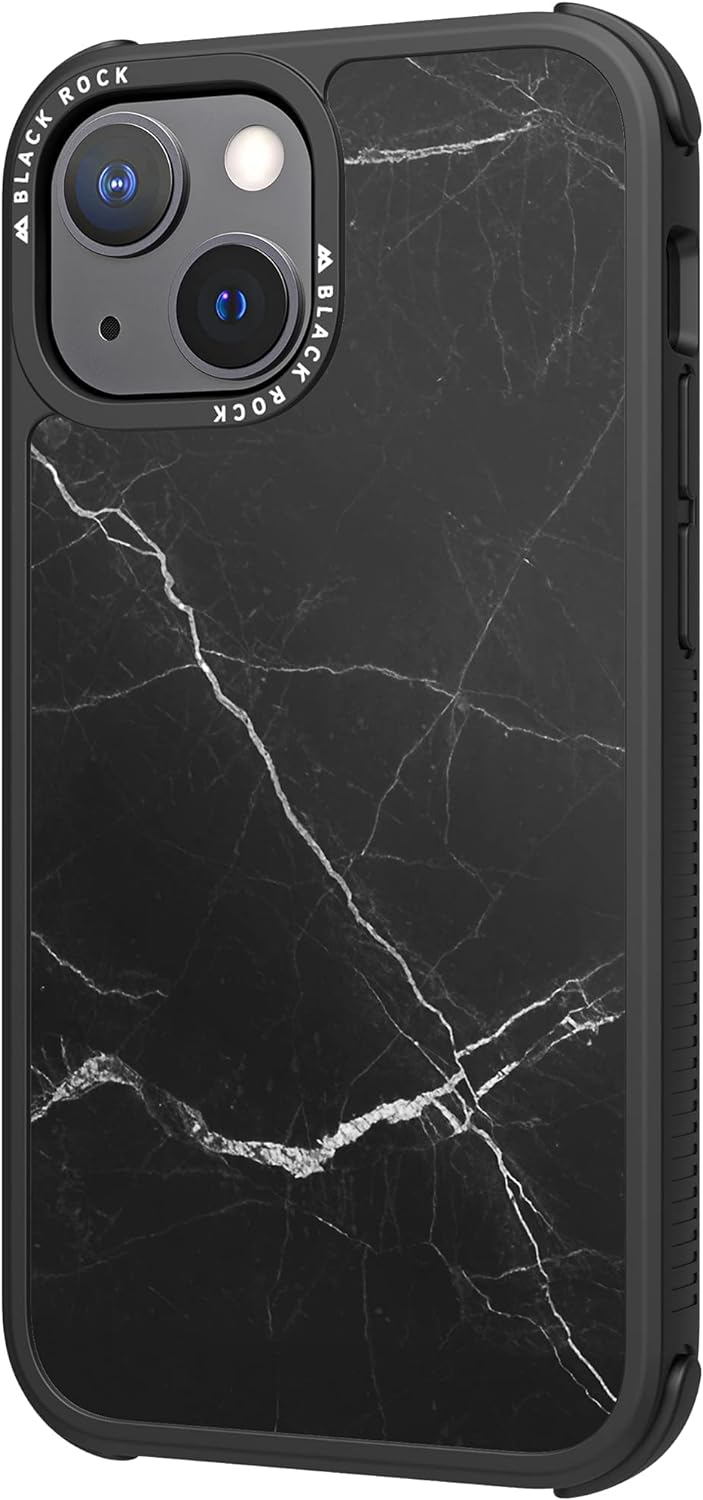 Black Rock - Hülle Robust Marble Case Passend für Apple iPhone 13 Mini I Handyhülle, Cover (Schwarz)