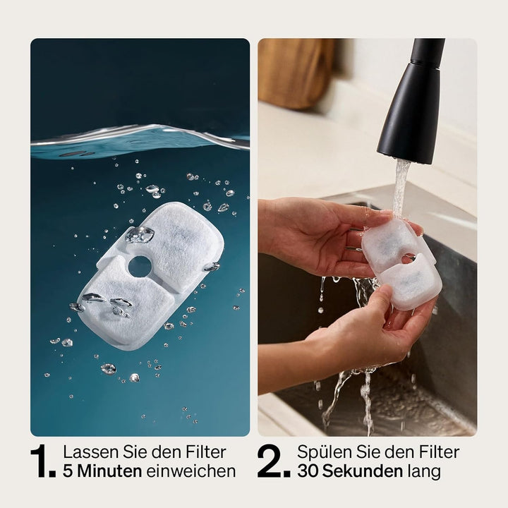 PETLIBRO Ersatzfilter für Dockstream Katzenbrunnen mit kabelloser Pumpe 2,5 l/84 oz Trinkbrunnen für