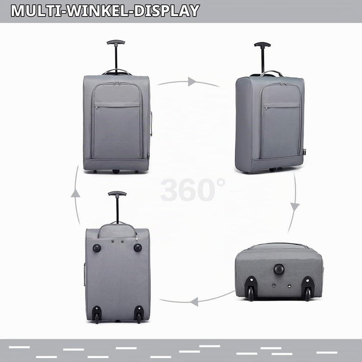 KONO Handgepäck Koffer Softcase Leicht Stoffkoffer Kabinentrolley Reisekoffer mit 2 Rollen Kleiner K