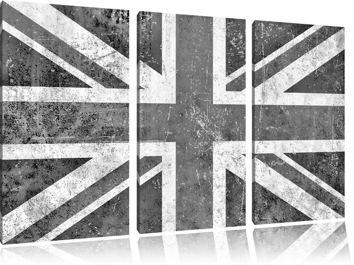 Pixxprint Union Jack als Leinwandbild | Grösse: 3 Teilig (120x80) | Wandbild| Kunstdruck | fertig be
