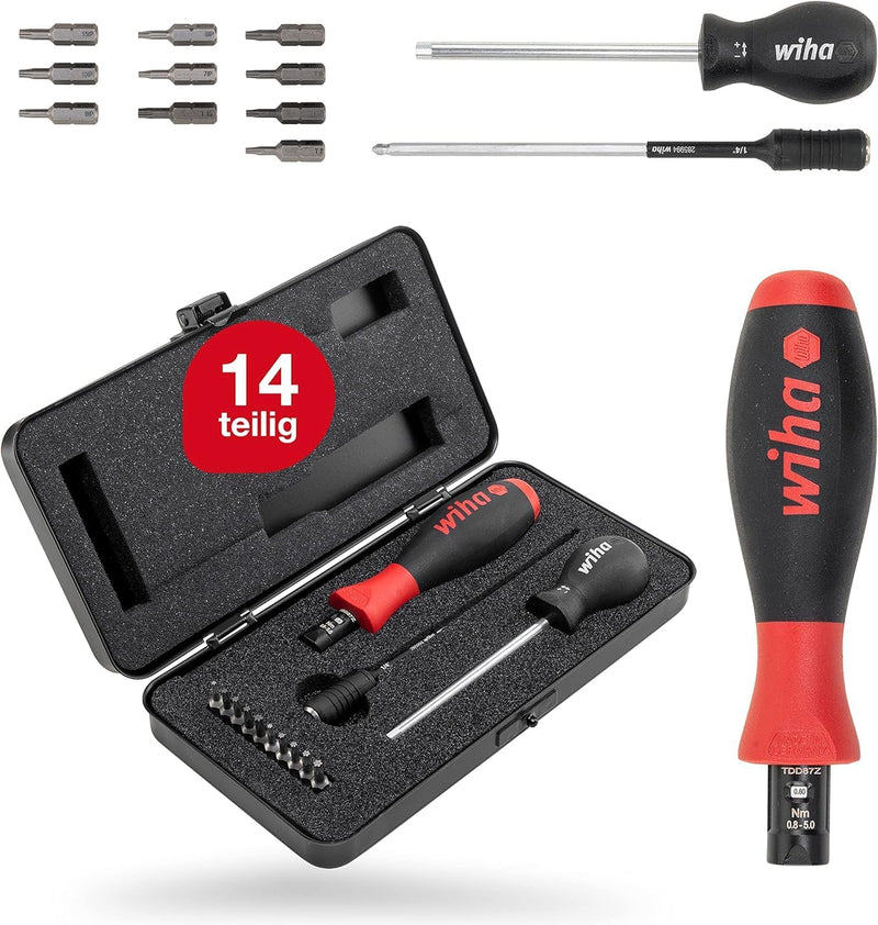 Wiha variabel einstellbare Drehmoment-Schraubendreher Set 0,8-5,0 Nm TorqueVario®-S TORX®, TORX PLUS