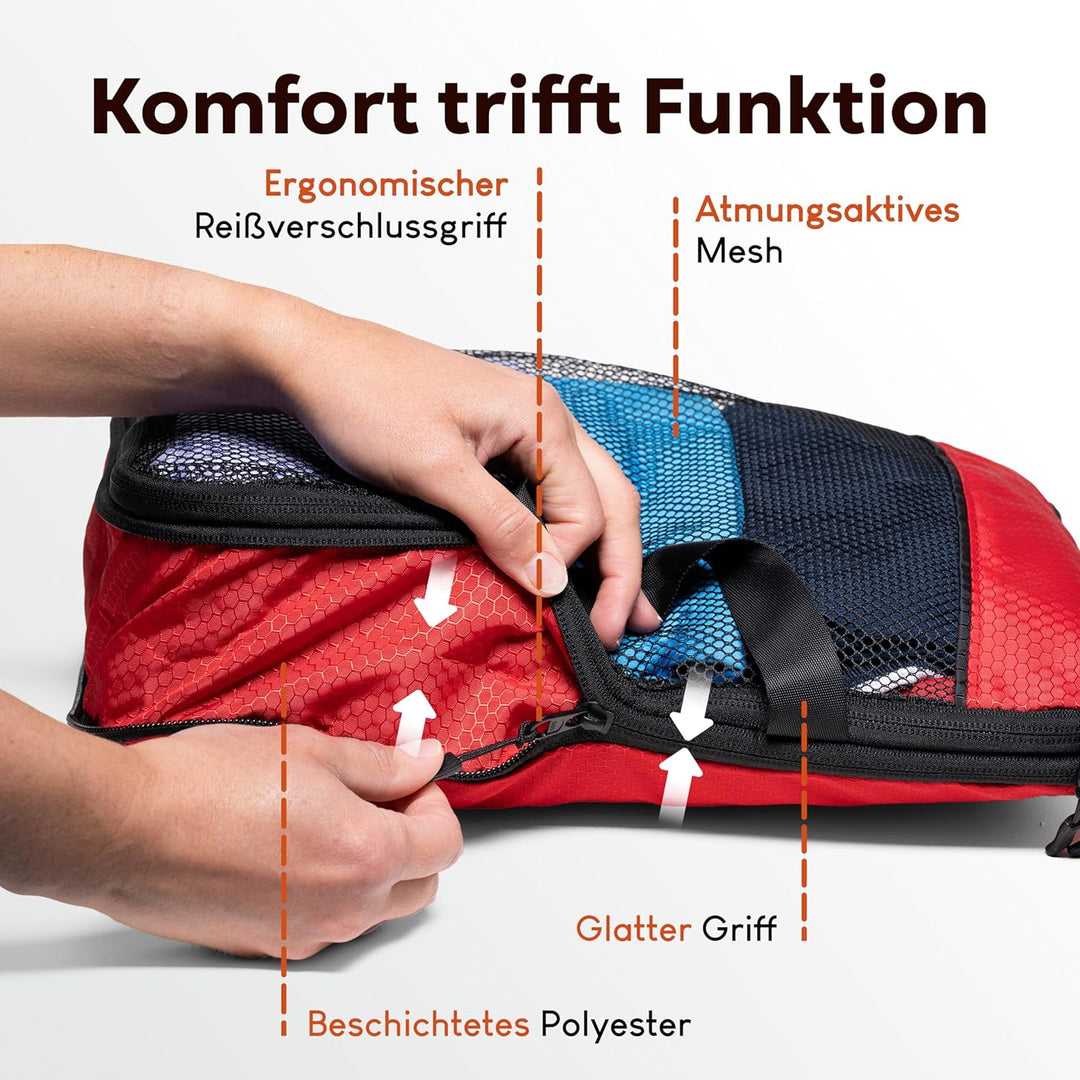 Compression Packing Cubes Set für mehr Platz im Koffer & Backpack - Packwürfel Packing Cubes Compres