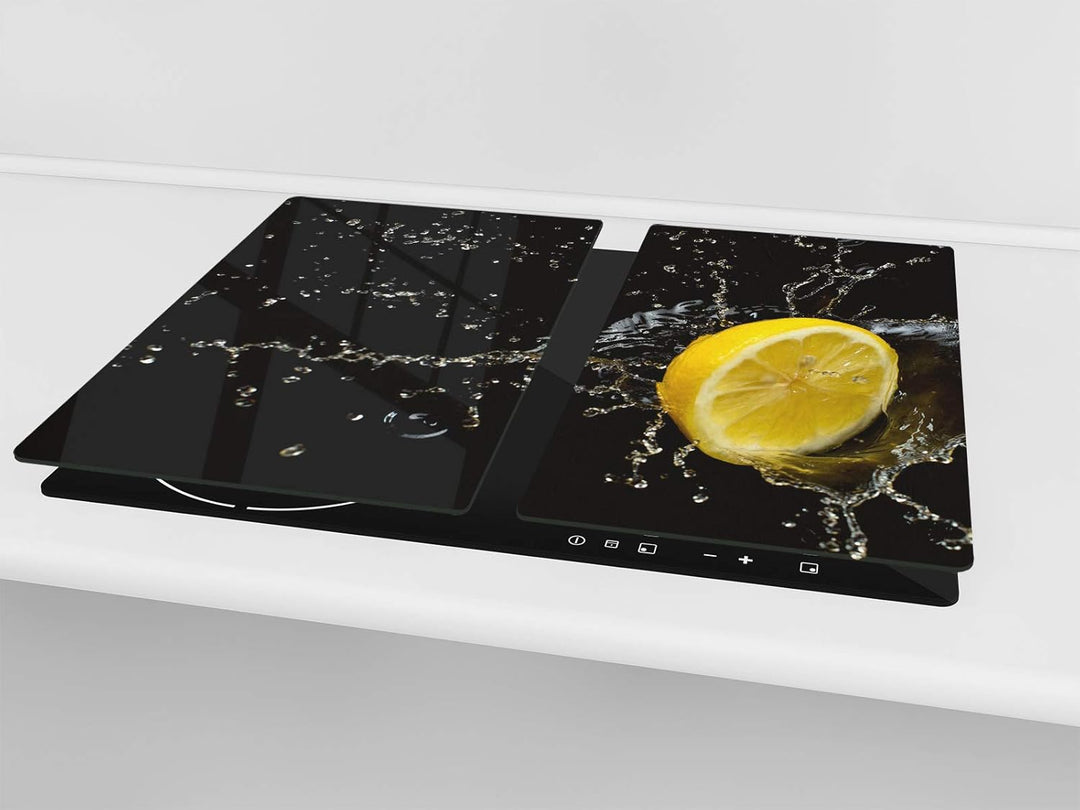 Küchenbrett aus Hartglas und Induktionskochplattenabdeckung – Schneideplatten SINGLE mit 60 x 52 cm