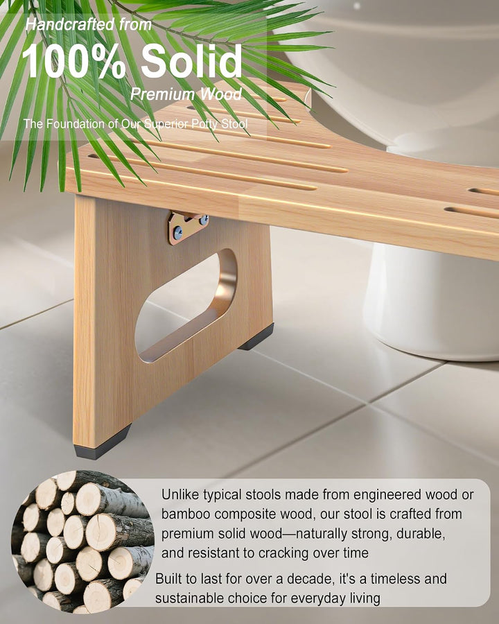 RayLove Toilettenhocker Holz – WC Hocker fur Erwachsene – Toilettenhocker Holz Klappbar - Squatty Ka