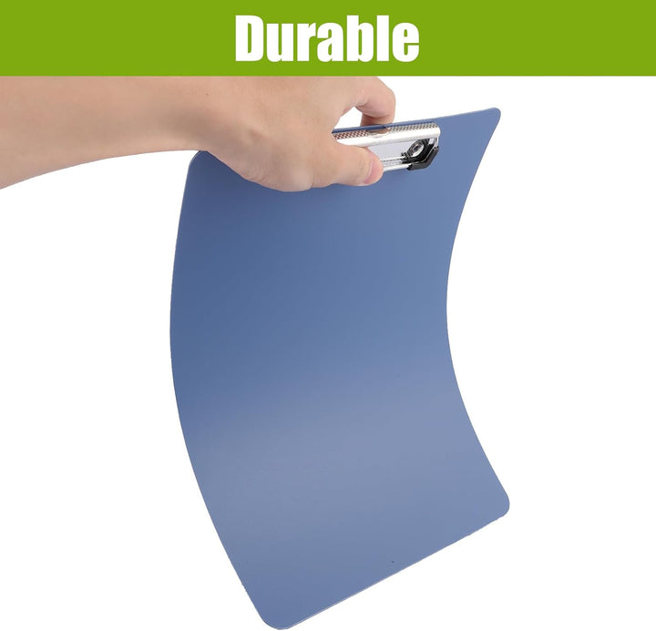 SHUESS 8er Klemmbrett A4 aus Kunststoff, Blau Klemmbretter A4 Schreibbrett mit Gummierter Metallklem
