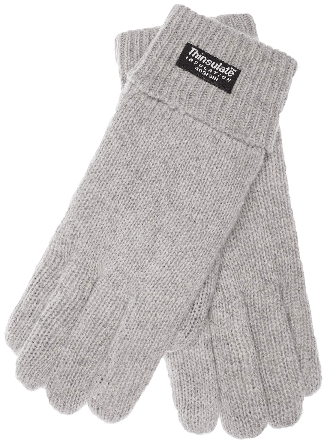 EEM Damen Strickhandschuhe, weiche Wolle, Thinsulate Thermofutter, Grau Melange