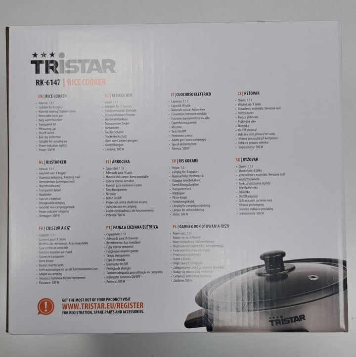 Reiskocher, 500 W, 1,5 l, 8 Tassen TRISTAR