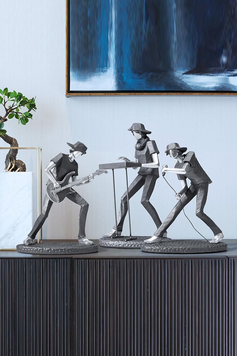 Amoy-Art Musik Figuren Skulptur Modern Dekor Statue Wohnzimmer Kunst Arts Polyresin Geschenk 24cm