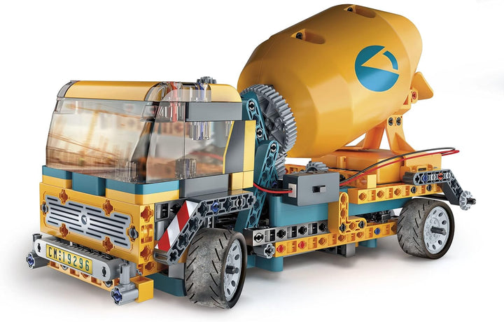 Clementoni 19296 Wissenschaft und Spiel Build – LKW Betonmischer – Bauset für Kinder, mechanisches L