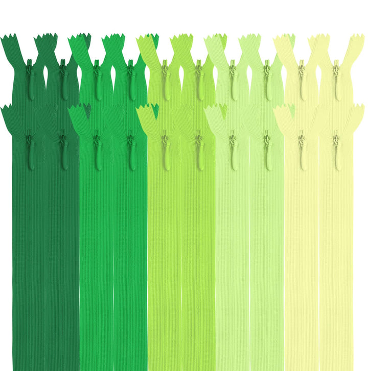 MARARDI [Packung 20 Unsichtbaren Reissverschlüssen [Grün] Nylon [45 cm] Nähen und Basteln zum Kleidu