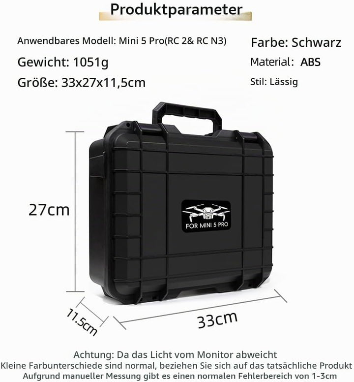 ZJRXM Mini 5 Pro Koffer, Hardshell Aufbewahrungs Tasche für DJI Mini 5 Pro Drone Zubehör, Hartschale