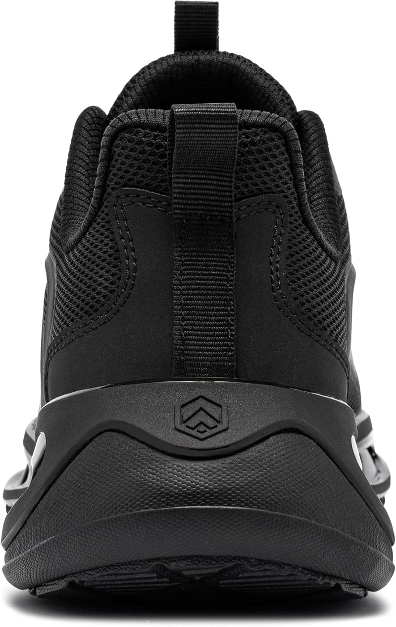 LARNMERN Arbeitsschuhe Herren Sicherheitsschuhe Leichte Stahlkappenschuhe Bequeme Antishock Atmungsa