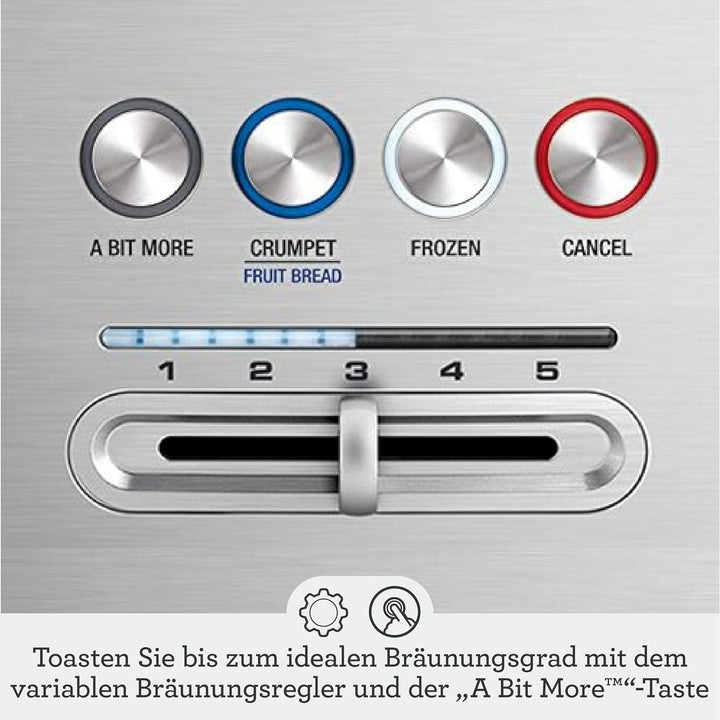 Sage - The 'A Bit More' Toaster 4 Slice, Gebürsteter Edelstahl 4 Schächte, 4 Schächte